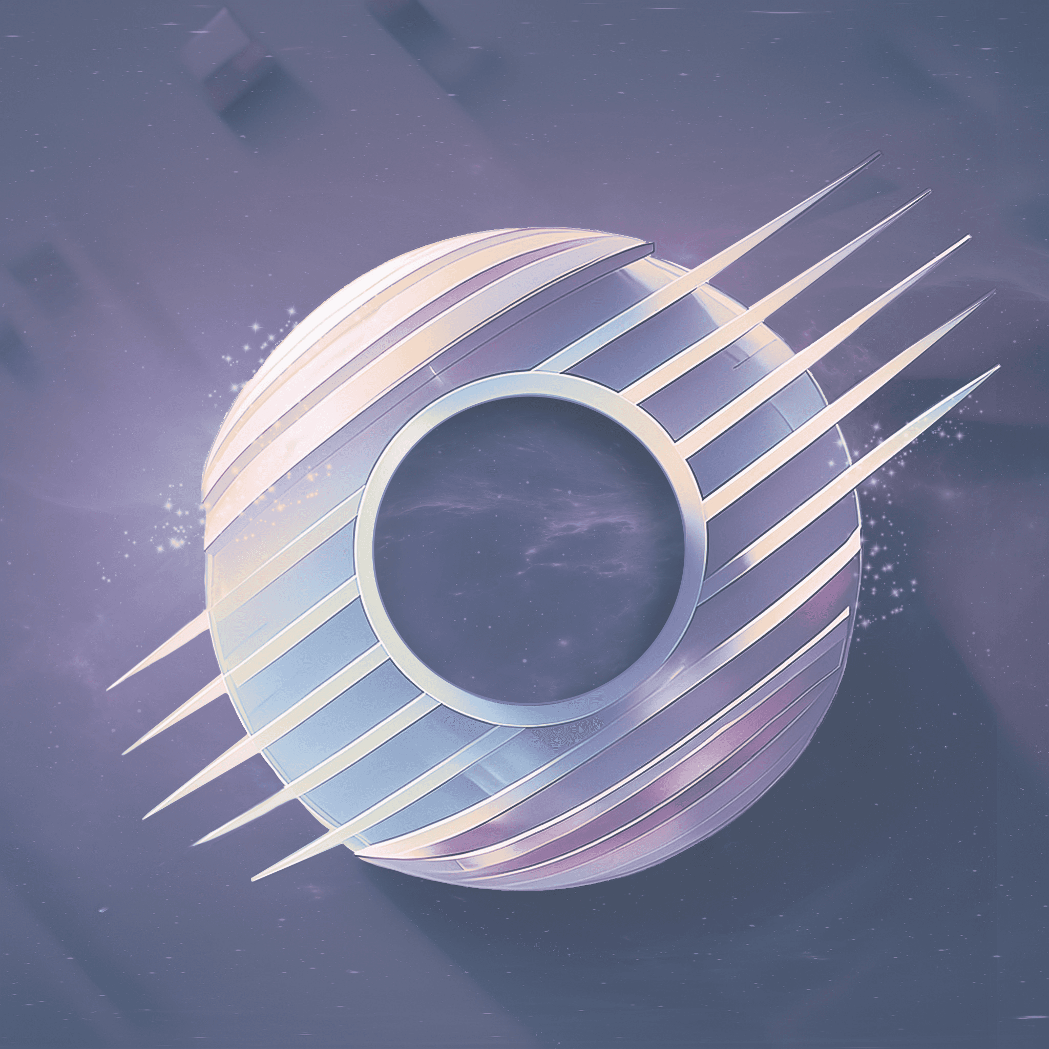 Translucent glass sphere with pastel refractions